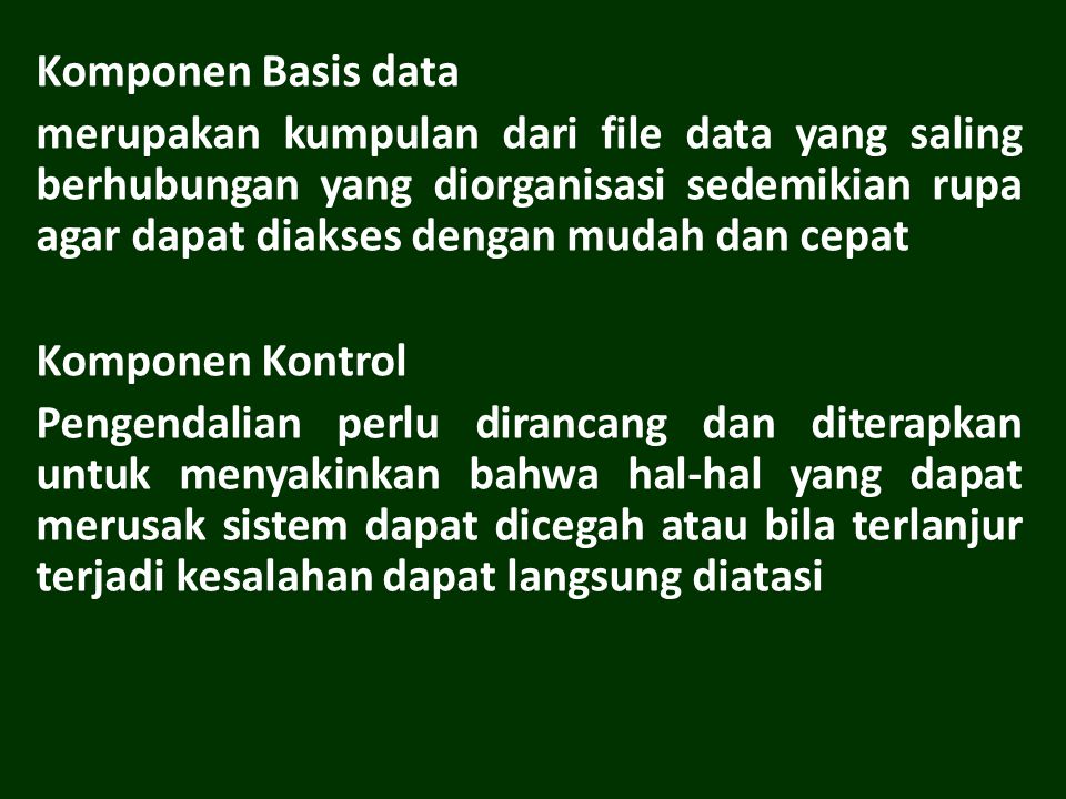 Komponen Basis data