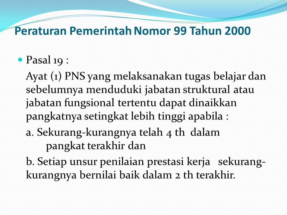 Peraturan Pemerintah Nomor 99 Tahun 2000