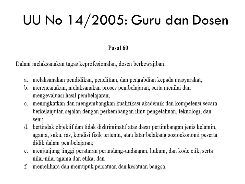 UU No 14/2005: Guru dan Dosen