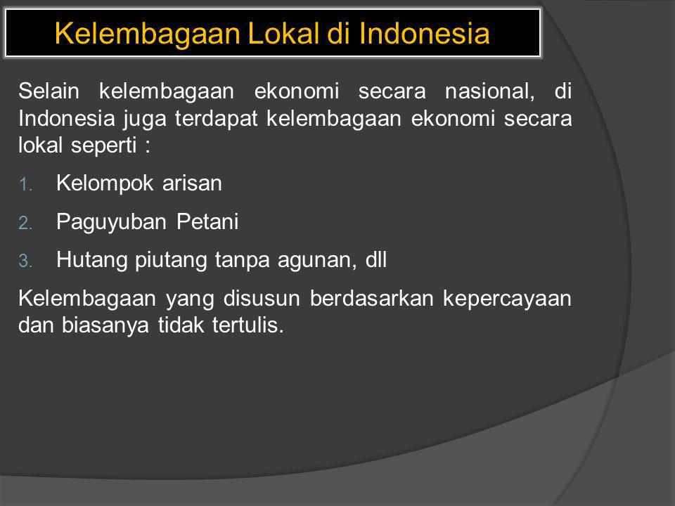Kelembagaan Lokal di Indonesia