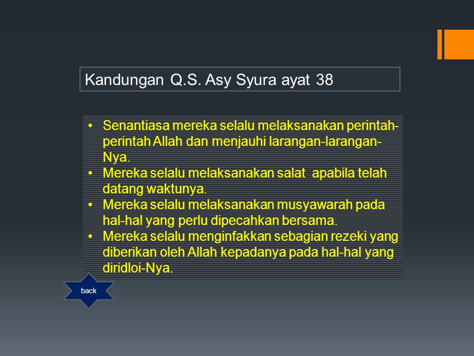 Kandungan Q.S. Asy Syura ayat 38
