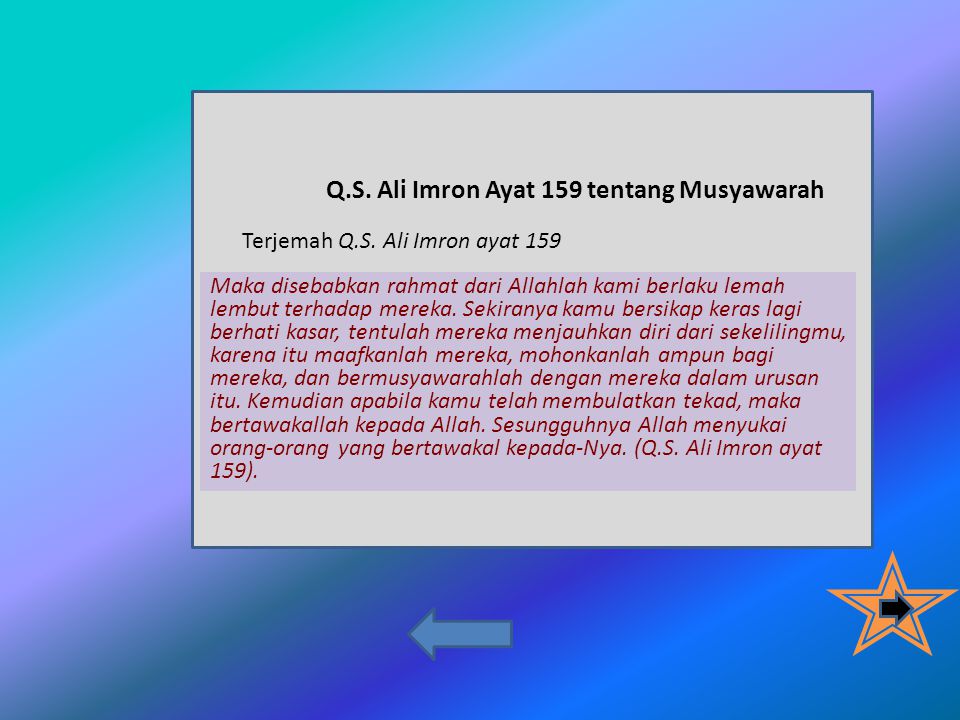 Q.S. Ali Imron Ayat 159 tentang Musyawarah