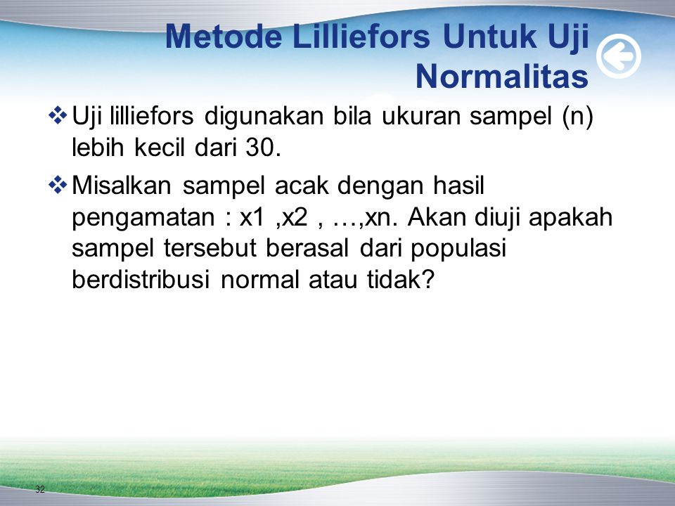 Metode Lilliefors Untuk Uji Normalitas