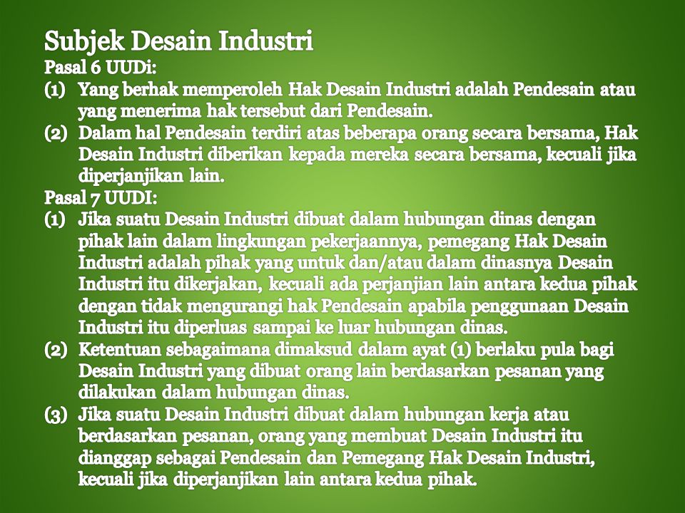 Subjek Desain Industri