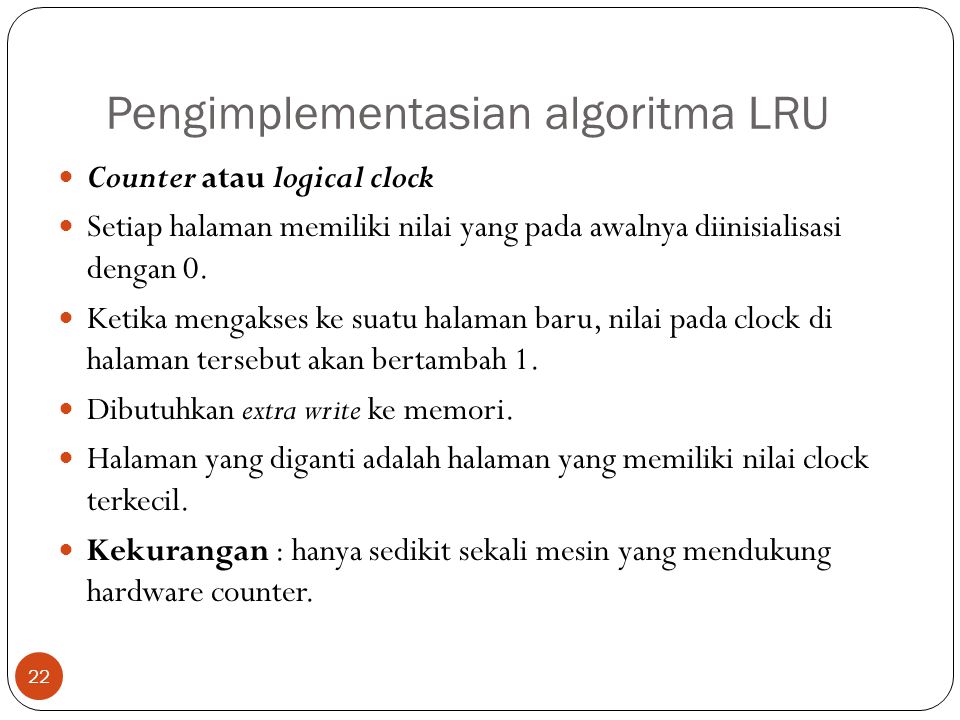 Pengimplementasian algoritma LRU