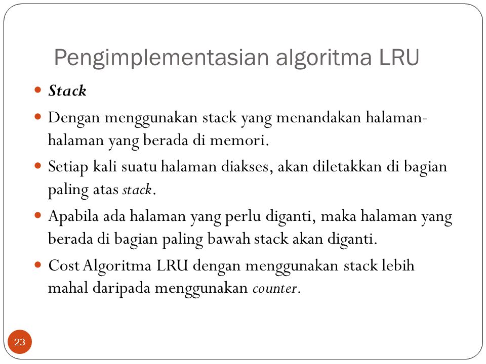 Pengimplementasian algoritma LRU