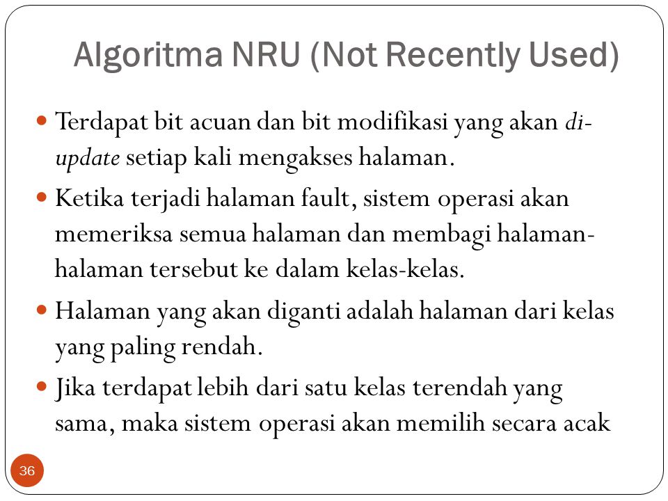 Algoritma NRU (Not Recently Used)