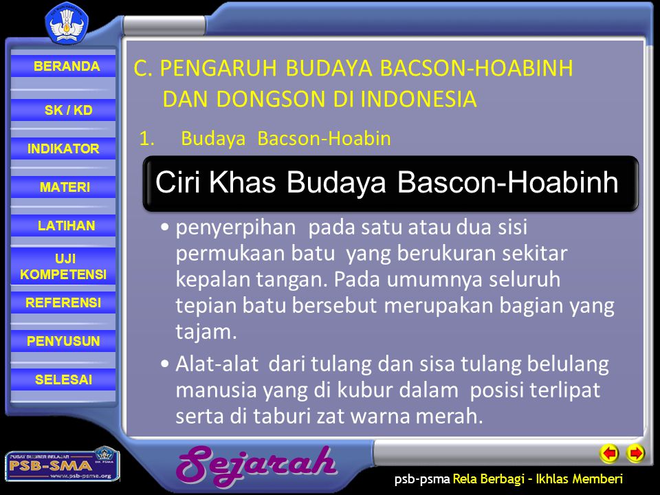 C. PENGARUH BUDAYA BACSON-HOABINH DAN DONGSON DI INDONESIA