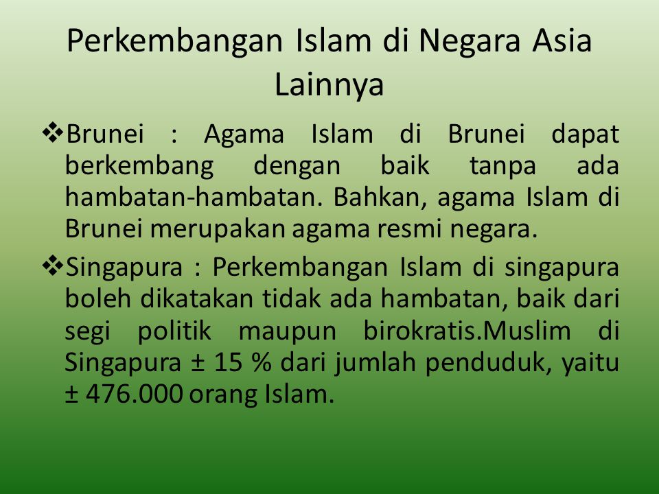 Perkembangan Islam di Negara Asia Lainnya