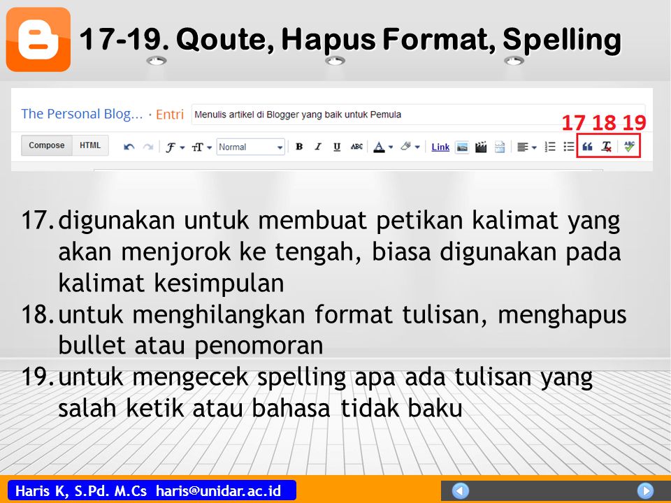 Qoute, Hapus Format, Spelling