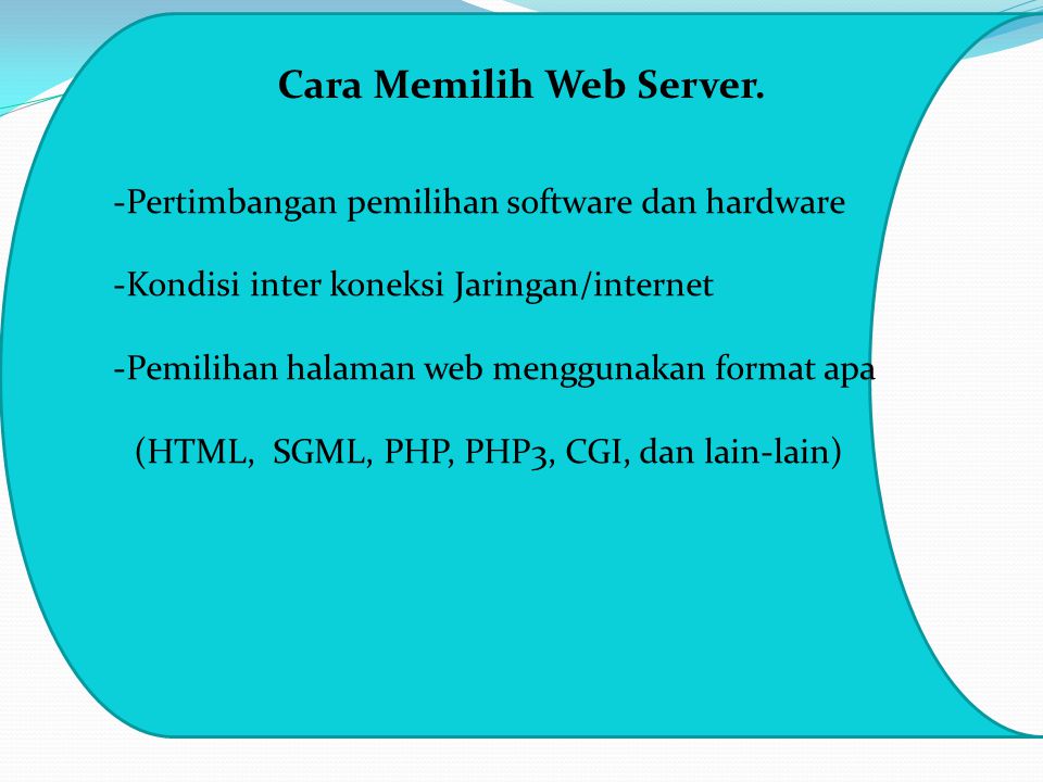 Cara Memilih Web Server.