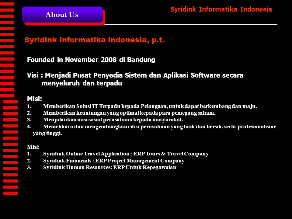 About Us Syridink Informatika Indonesia, p.t.
