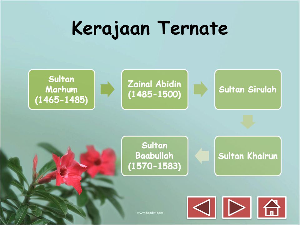 Kerajaan Ternate Sultan Marhum ( ) Zainal Abidin ( )