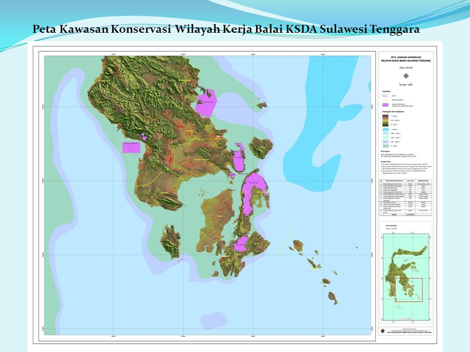 Peta Kawasan Konservasi Wilayah Kerja Balai KSDA Sulawesi Tenggara