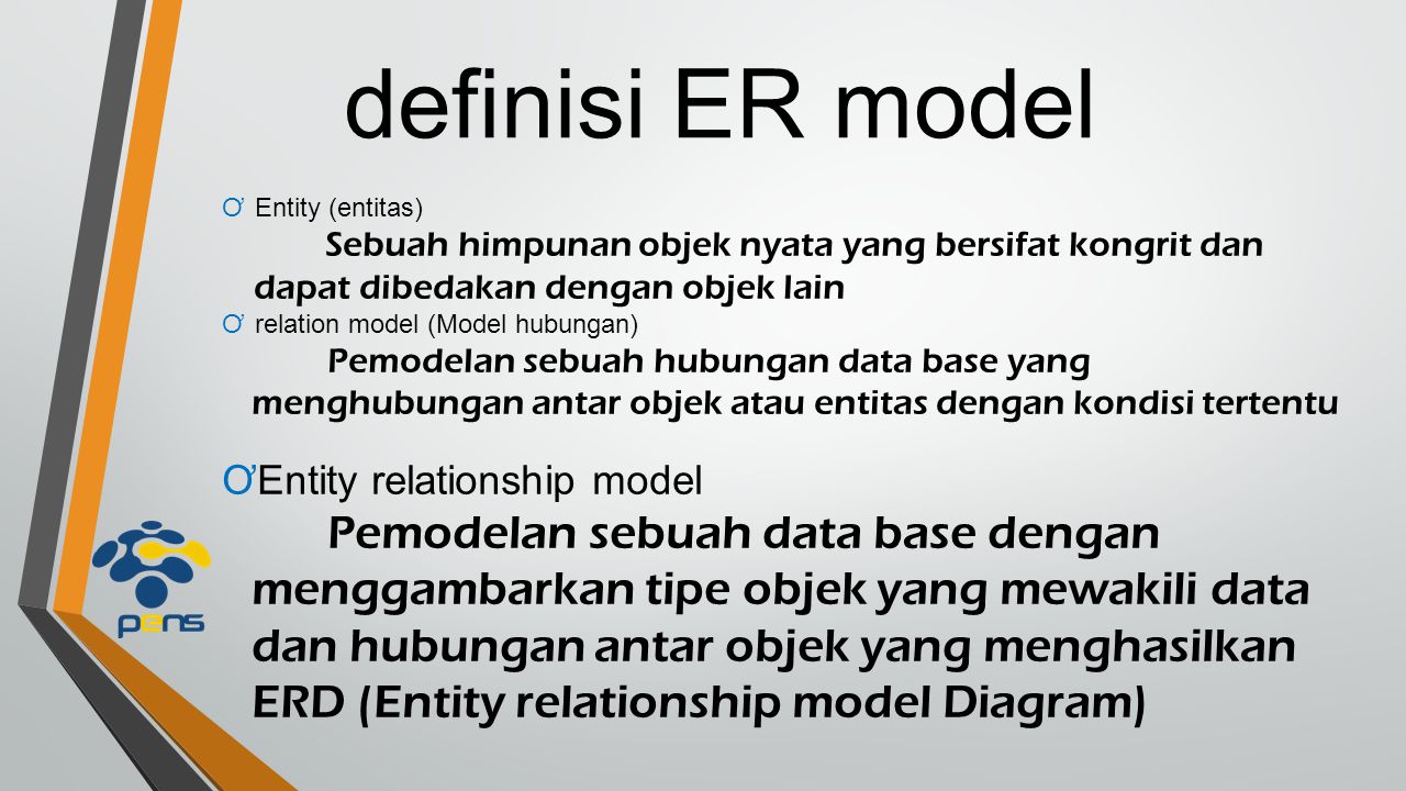 definisi ER model Entity relationship model