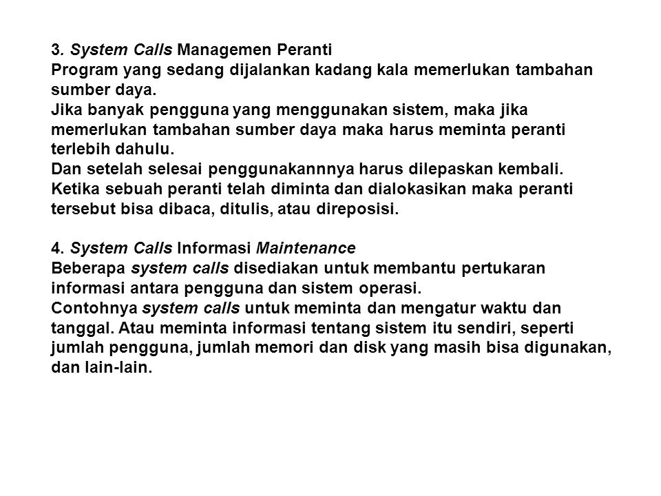 3. System Calls Managemen Peranti