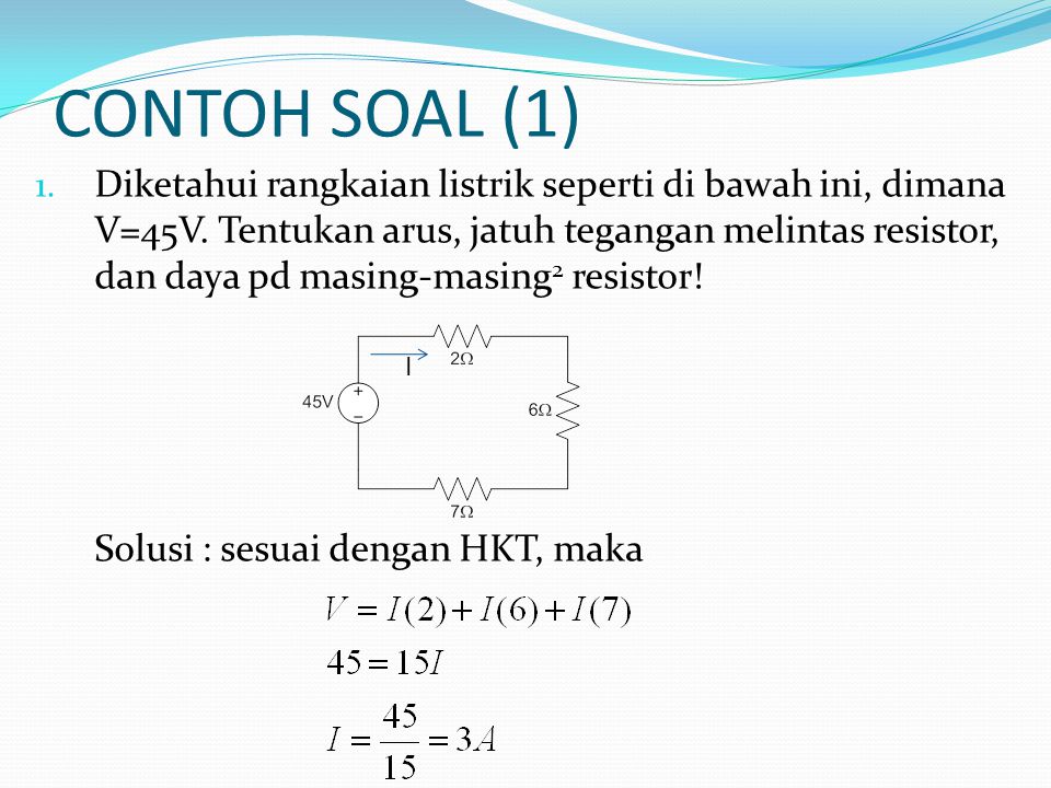 Contoh Soal Rangkaian Arus Searah