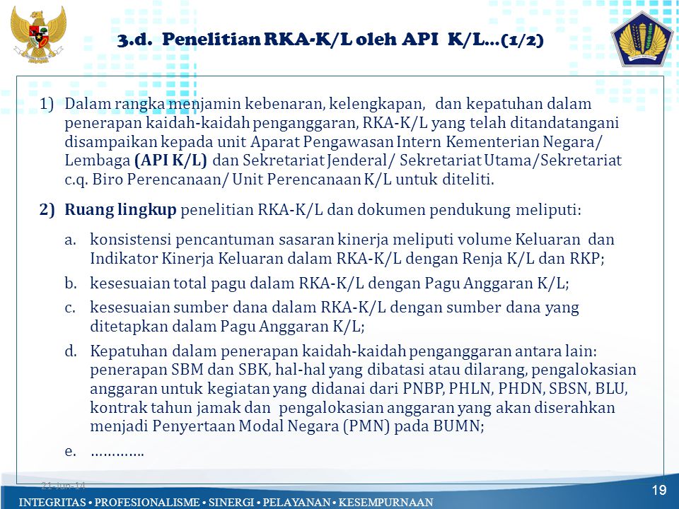 3.d. Penelitian RKA-K/L oleh API K/L…(1/2)