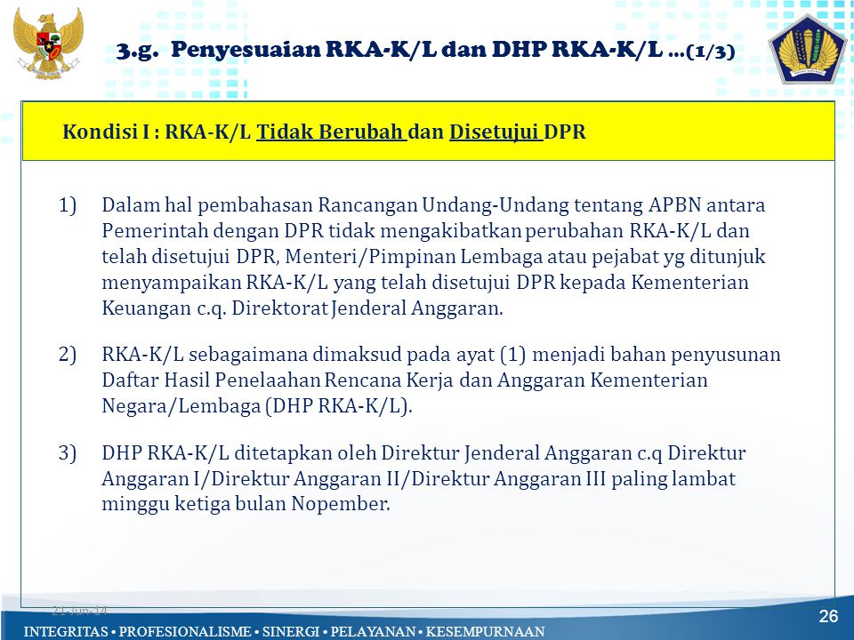 3.g. Penyesuaian RKA-K/L dan DHP RKA-K/L …(1/3)