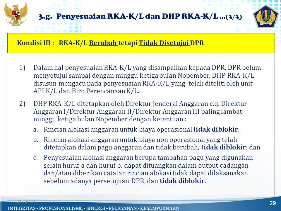 3.g. Penyesuaian RKA-K/L dan DHP RKA-K/L …(3/3)