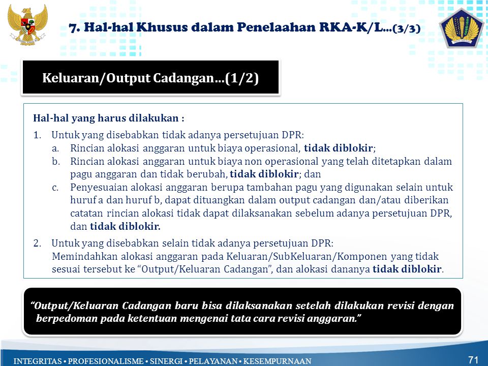 7. Hal-hal Khusus dalam Penelaahan RKA-K/L...(3/3)