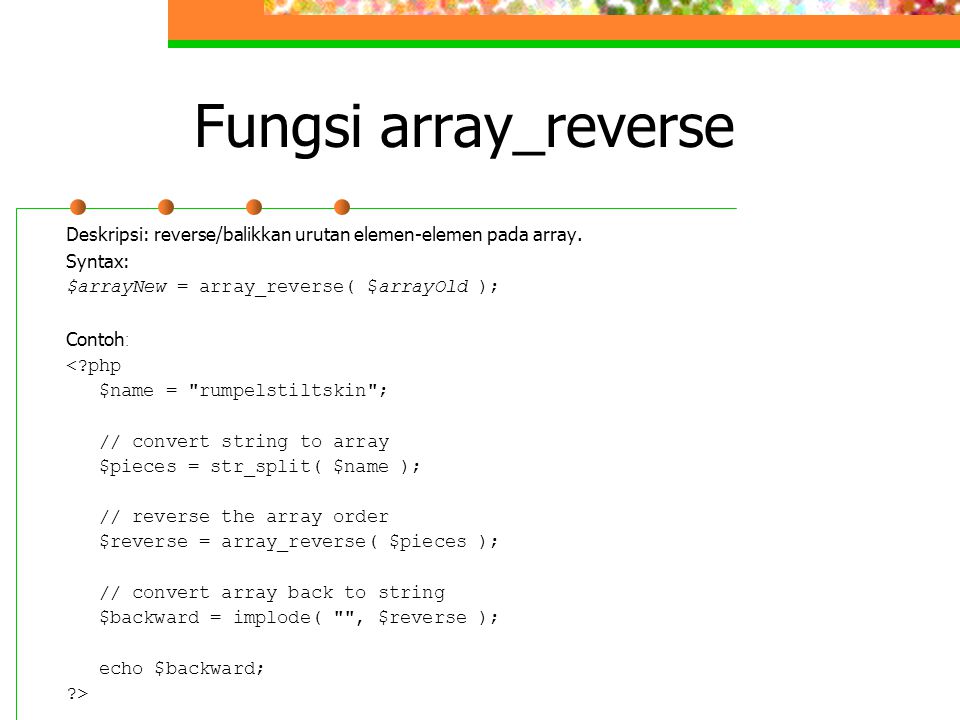 Fungsi array_reverse