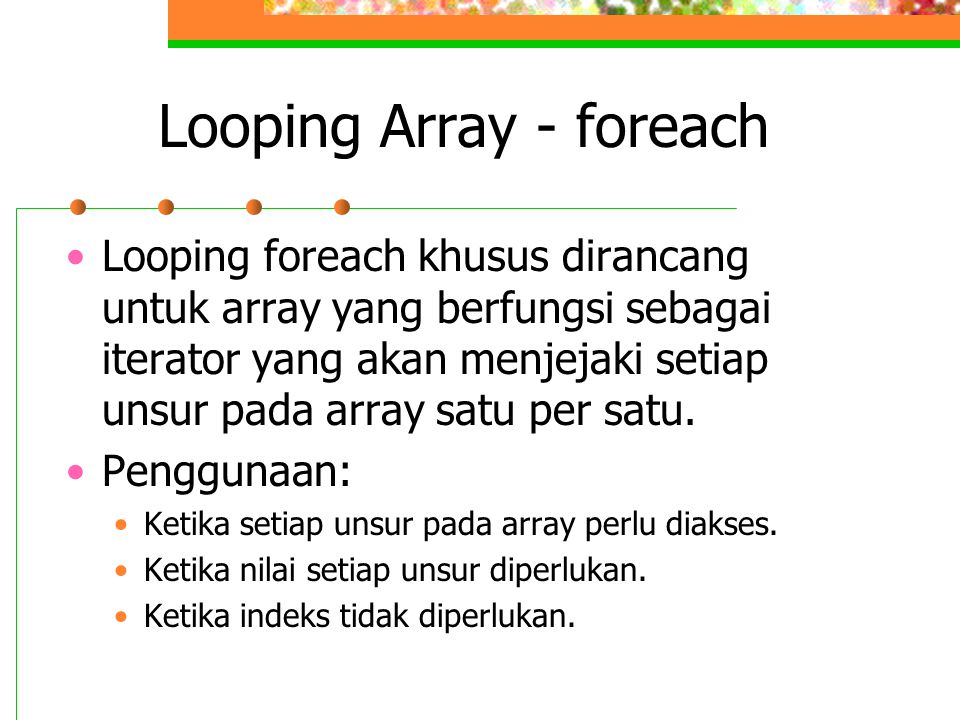 Looping Array - foreach