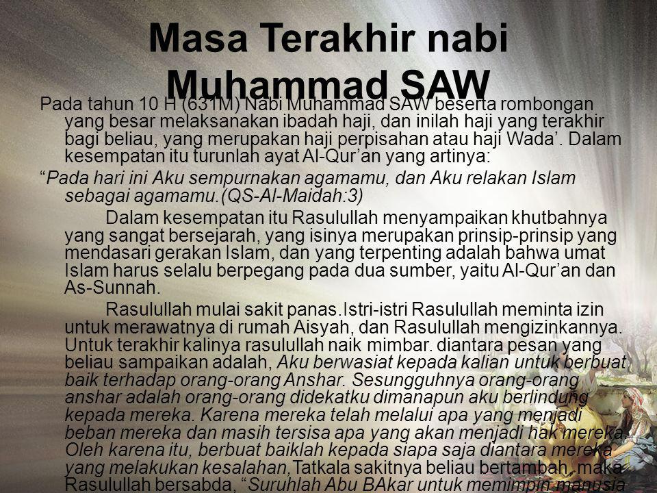 Masa Terakhir nabi Muhammad SAW