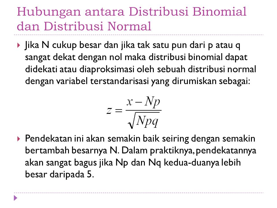 Hubungan antara Distribusi Binomial dan Distribusi Normal