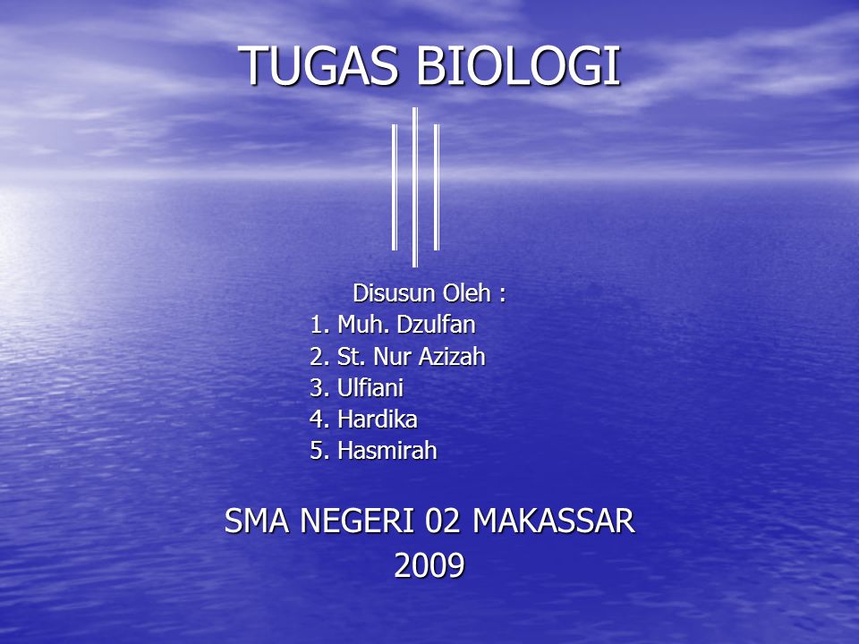TUGAS BIOLOGI SMA NEGERI 02 MAKASSAR 2009 Disusun Oleh :