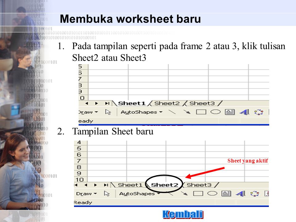 Membuka worksheet baru