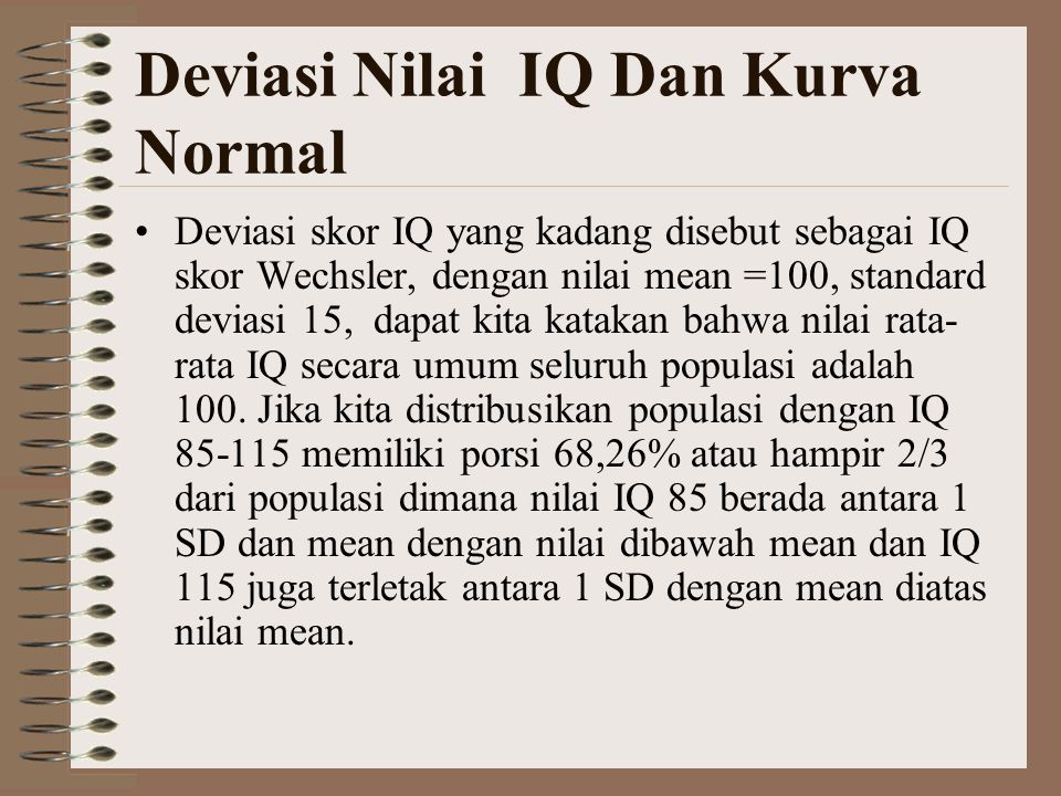 Deviasi Nilai IQ Dan Kurva Normal