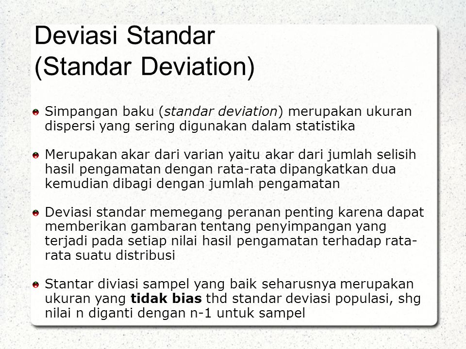 Deviasi Standar (Standar Deviation)