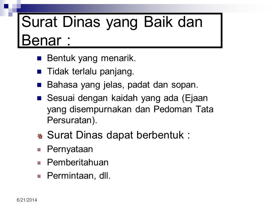 Surat Dinas Yang Baik Dan Benar Kumpulan Surat Penting