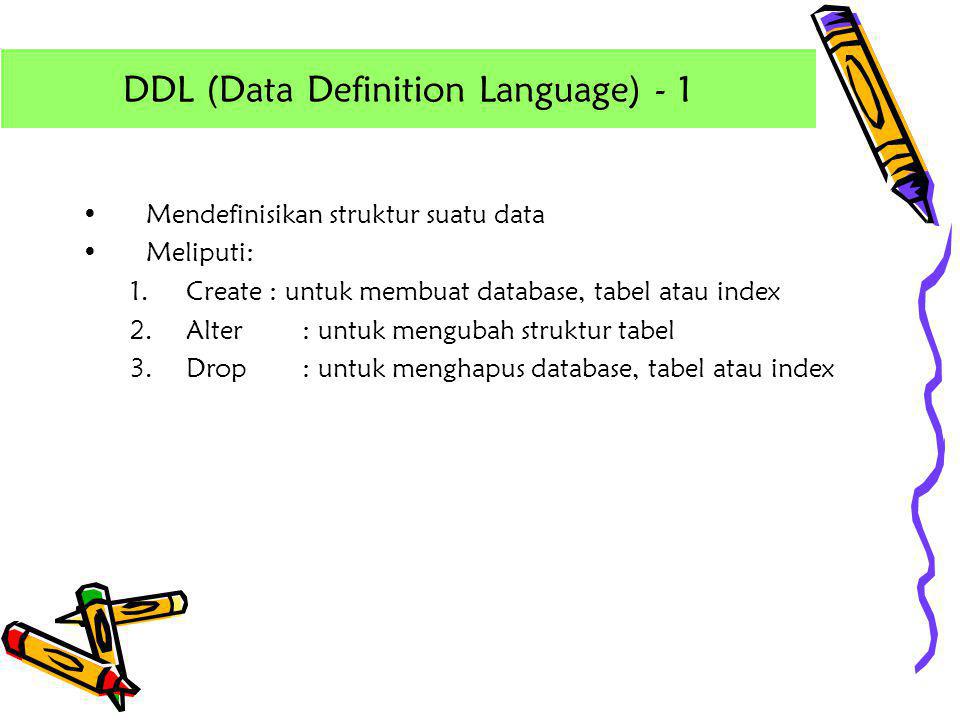 DDL (Data Definition Language) - 1