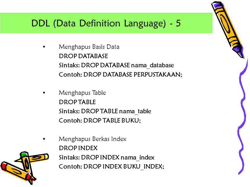 DDL (Data Definition Language) - 5