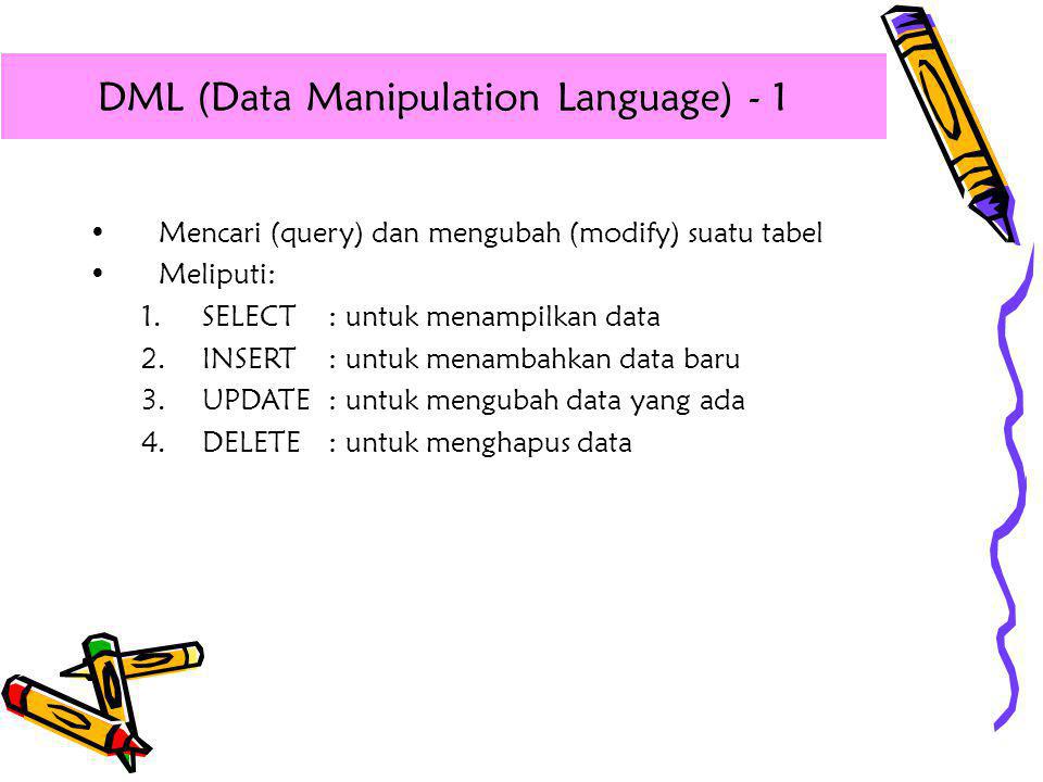 DML (Data Manipulation Language) - 1