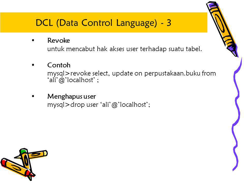 DCL (Data Control Language) - 3
