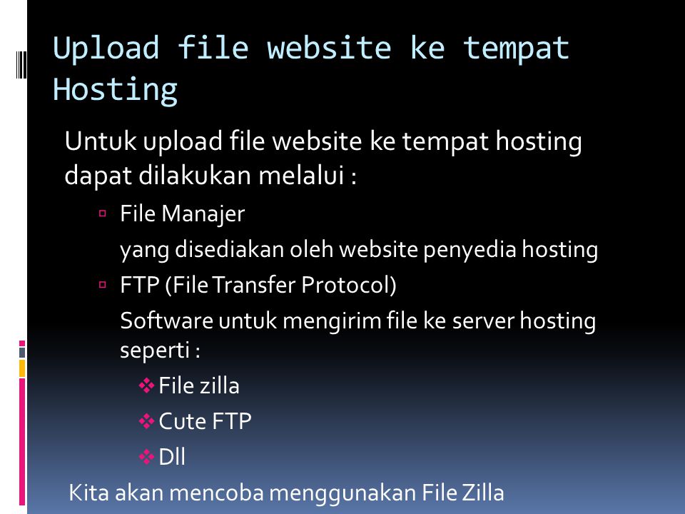 Upload file website ke tempat Hosting