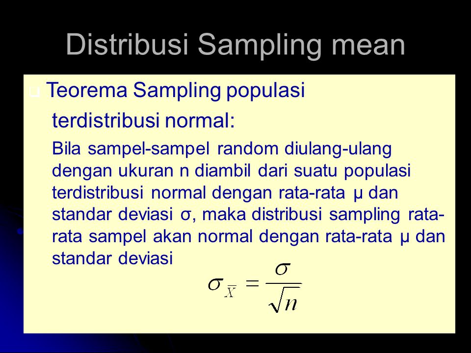 Distribusi Sampling mean