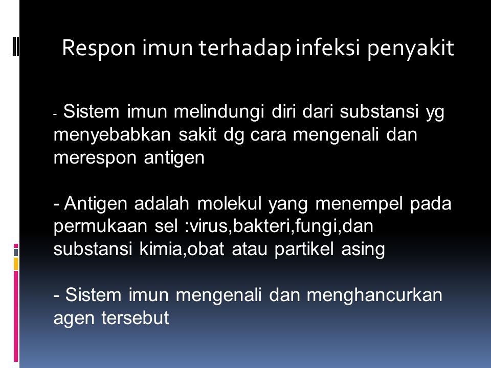 Respon imun terhadap infeksi penyakit