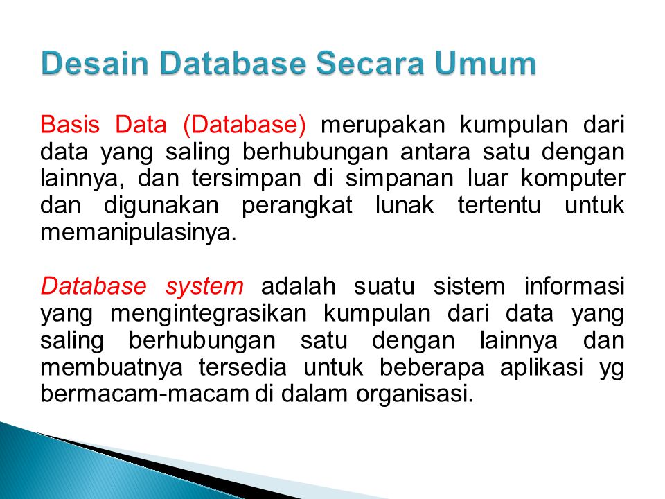 Desain Database Secara Umum