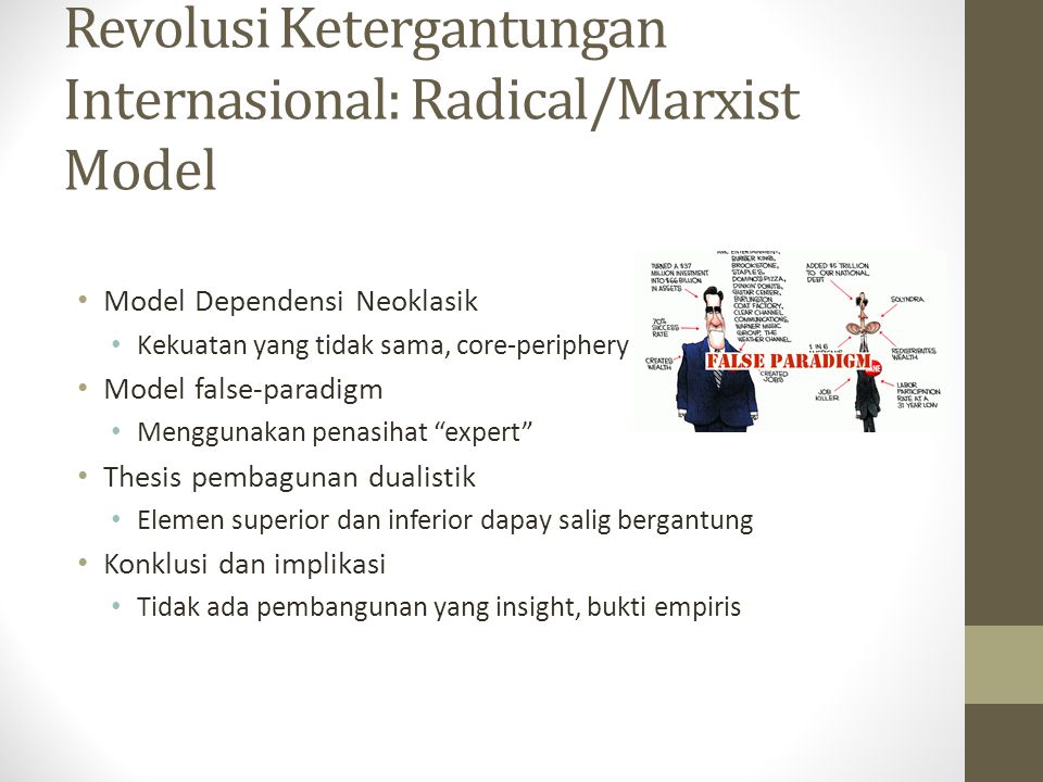 Revolusi Ketergantungan Internasional: Radical/Marxist Model