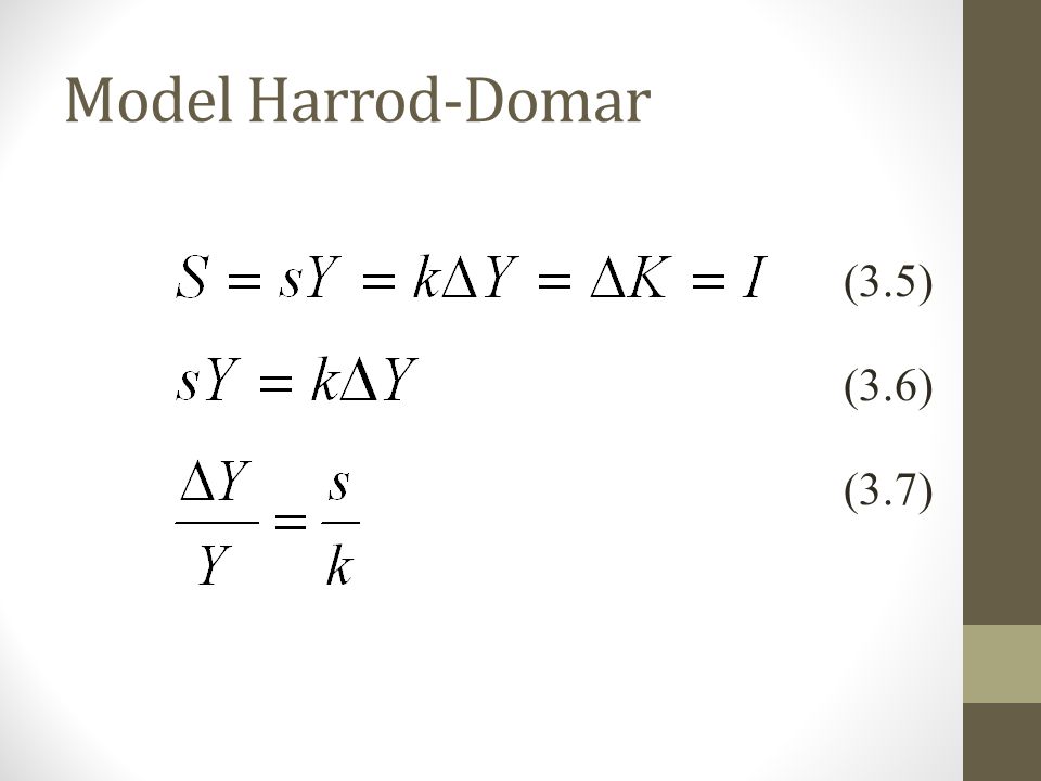 Model Harrod-Domar (3.5) (3.6) (3.7)