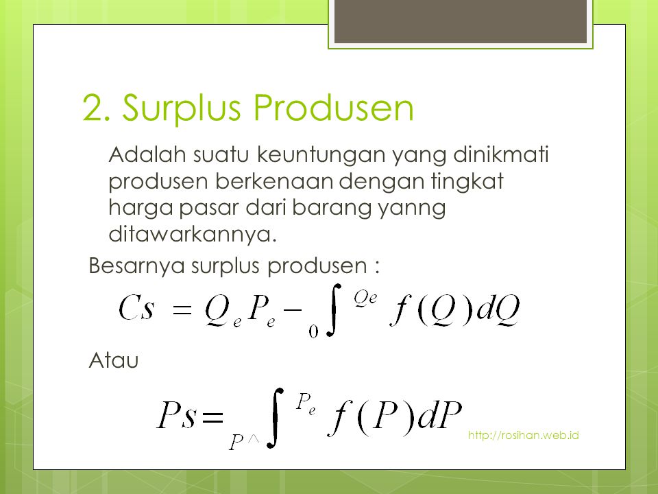 2. Surplus Produsen