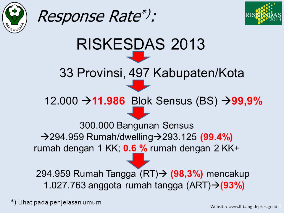 Response Rate*): RISKESDAS Provinsi, 497 Kabupaten/Kota