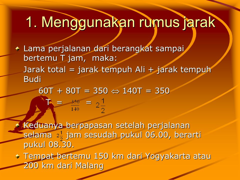 Rumus Mencari Jarak Berpapasan Matematika Dasar