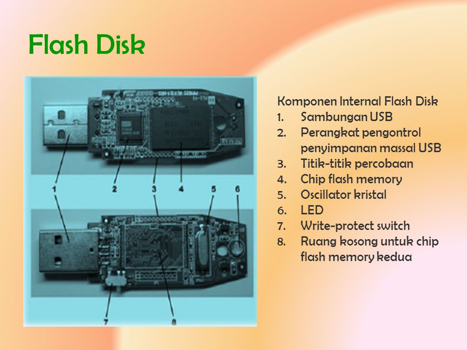 Flash Disk Komponen Internal Flash Disk Sambungan USB