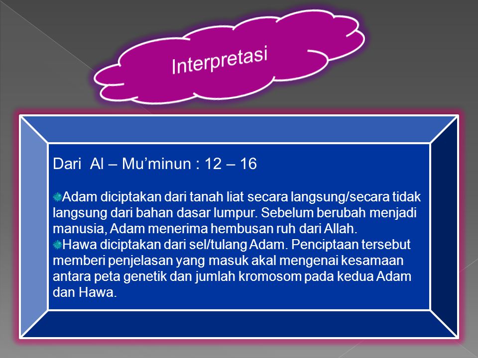 Interpretasi Dari Al – Mu’minun : 12 – 16