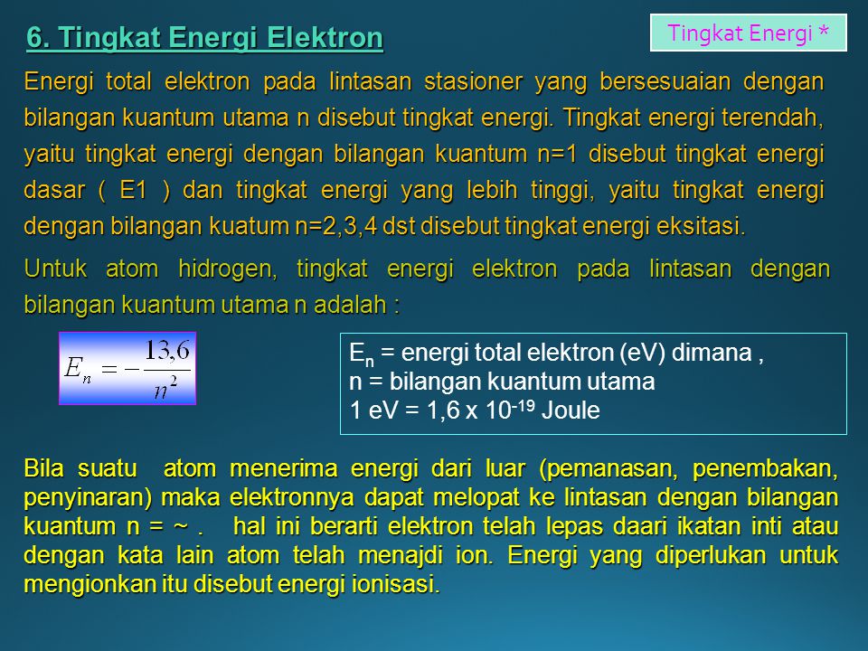 6. Tingkat Energi Elektron